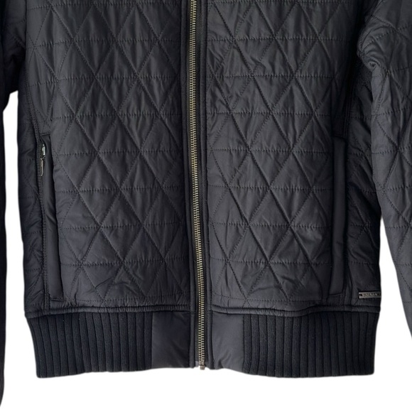 PRANA BLACK DIVA BOMBER JACKET QUILTED SHERPA LINING ZIPPER FRONT POCKETS SMALL - Picture 3 of 13